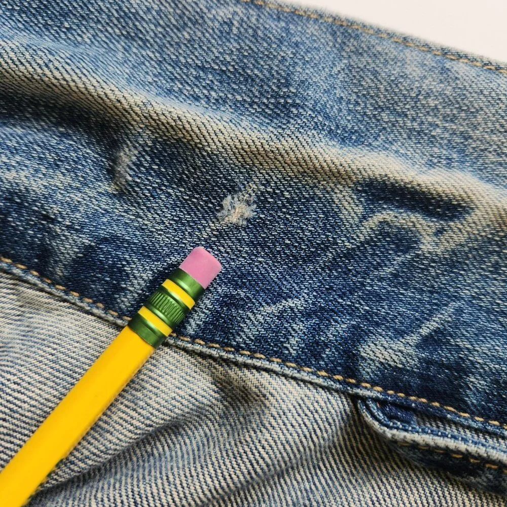 Retro Levi's Strauss Blue Denim Jacket CA00342 Trucker Casual Unisex Large - Picture 13 of 15